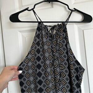 Adam Levine Collection Black and White Halter Tie Front Dress